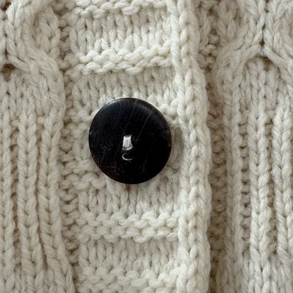 Kilronan Knitwear Merino Wool Cable Knit Cardigan Sweater Ireland L - Picture 4 of 14